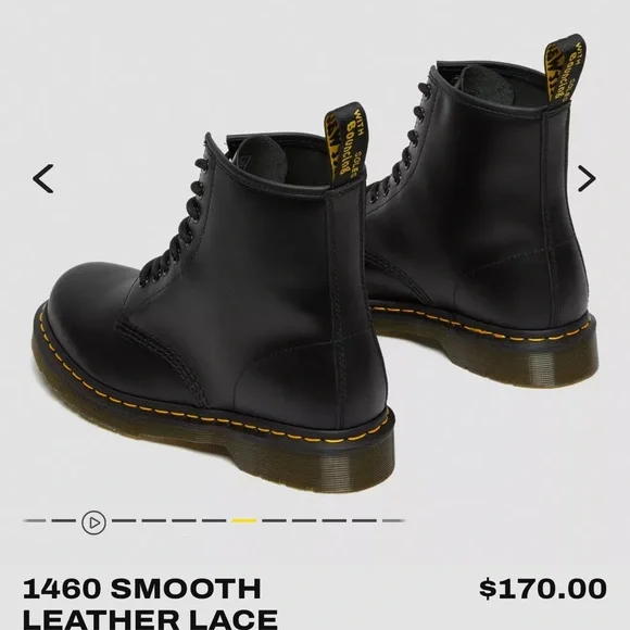 Dr. Martens 1460 Black Leather Boots Size 8 - Picture 4 of 13